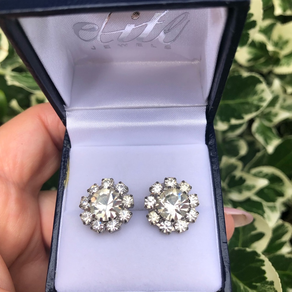 Elegant Silver Crystal Earrings